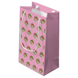 Sacola Para Presentes Pequena Morango coberto com chocolate branco