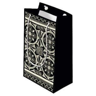 Sacola Para Presentes Pequena Motif de Mandala Preto e Branco por Vision Studio