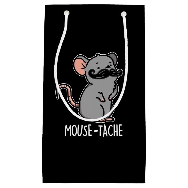 Sacola Para Presentes Pequena Mouse Engraçado Engraçado Pun Dark BG (Frente)