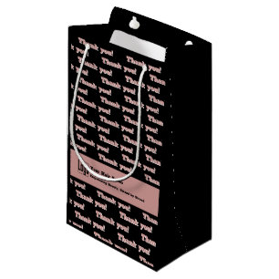 Sacola Para Presentes Pequena Muito obrigado Logotipo Cabelo Motto Salão QR Códi