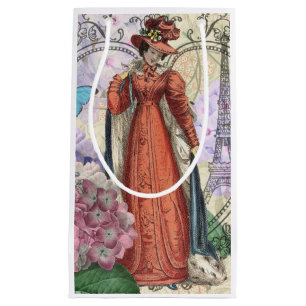 Sacola Para Presentes Pequena Mulher Victoriana Red Girl Colorful
