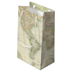 Sacola Para Presentes Pequena Mundo na projeção de Mercator
