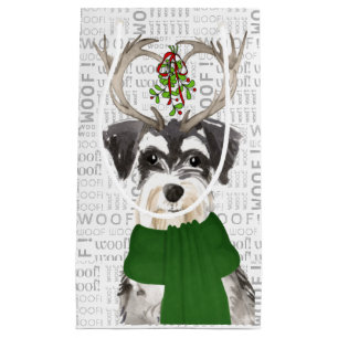 Sacola Para Presentes Pequena Na moda e Miniatura Engraçada, Natal do Schnauzer