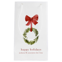 Sacola Para Presentes Pequena Na moda Greenery de Natal Arco Vermelho