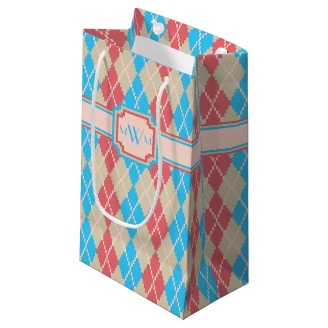 Sacola Para Presentes Pequena Na praia Argyle Gift Bag (Frente inclinada)
