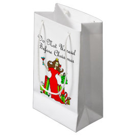 Sacola Para Presentes Pequena Não unravel antes do Natal - rainha do Natal