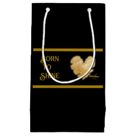 Sacola Para Presentes Pequena Nascer para Brilhar preto e Dourado grande saco de
