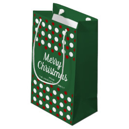 Sacola Para Presentes Pequena Natal com padrão verde moderno