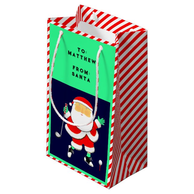 Sacola Para Presentes Pequena Natal de Golfe (Frente inclinada)