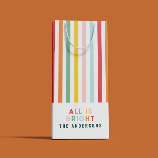 Sacola Para Presentes Pequena Natal moderno e simples da família (Criador carregado)