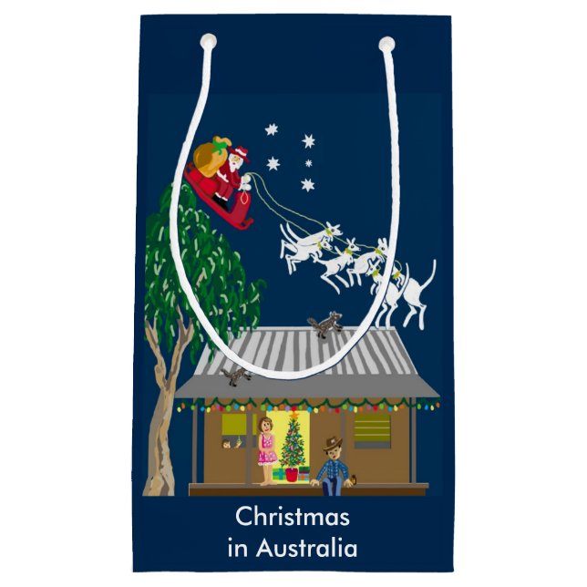 Sacola Para Presentes Pequena Natal na Austrália (Frente)