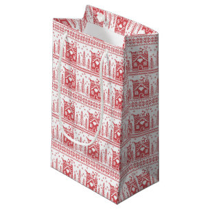 Sacola Para Presentes Pequena Natal nórdico escandinavo