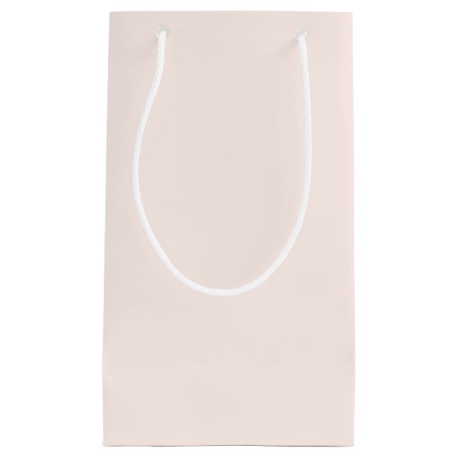 Sacola Para Presentes Pequena Natal Rosa Cor Sólida (Frente)