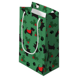 Sacola Para Presentes Pequena Natal Scottie Gift Bag Dog Holiday