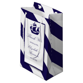 Sacola Para Presentes Pequena Náutica Stripes & Marinho Náutico Naufrágio Azul