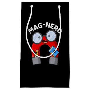 Sacola Para Presentes Pequena Nerd Engraçado Magnet Magnet Pun Dark BG