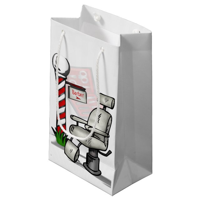 Sacola Para Presentes Pequena No Compro Barber (Frente inclinada)