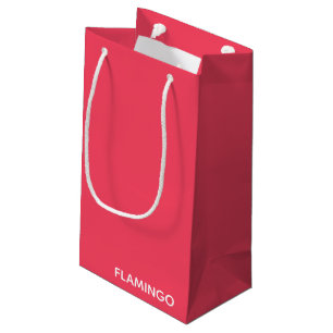 Sacola Para Presentes Pequena Nome de cor rosa Flamingo