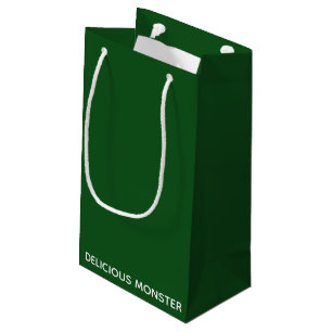 Sacola Para Presentes Pequena Nome de cor verde do Monster delicioso