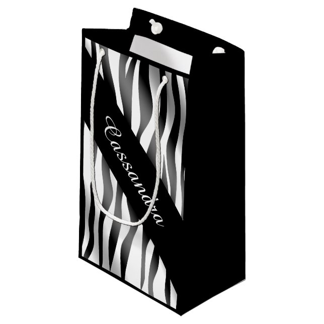 Sacola Para Presentes Pequena Nome do padrão Zebra (Frente inclinada)