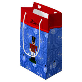 Sacola Para Presentes Pequena Nome personalizado nutcracker blue snowman trellis