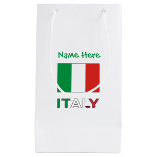 Sacola Para Presentes Pequena Nome Tricolore Moderno Bandeira Italiana Aqui
