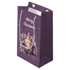 Sacola Para Presentes Pequena Nostalgia e luxuoso Feliz Natal