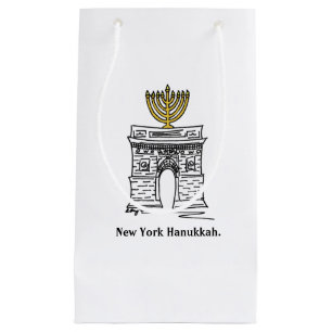 Sacola Para Presentes Pequena Nova York Hanukkah Menorah NYC Washington Square