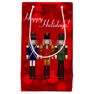 Sacola Para Presentes Pequena Nutcracker Trio-Red Bokeh-GIFT BAG S