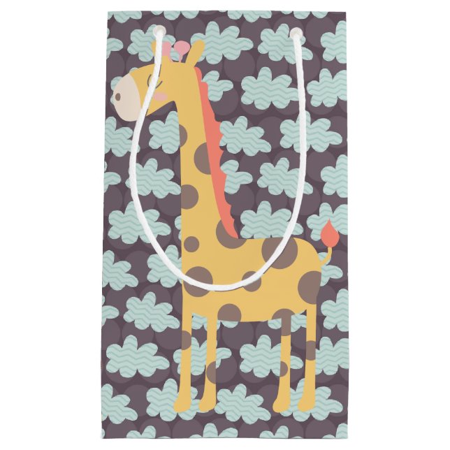 Sacola Para Presentes Pequena Nuvens e Girafas (Frente)