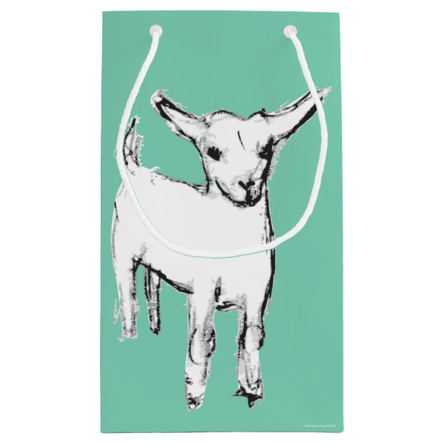 Sacola Para Presentes Pequena O bolsa seu saco do presente da cabra (Verso)