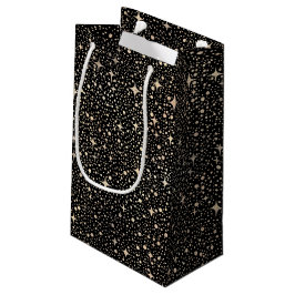 Sacola Para Presentes Pequena O céu noturno é preto e Dourado