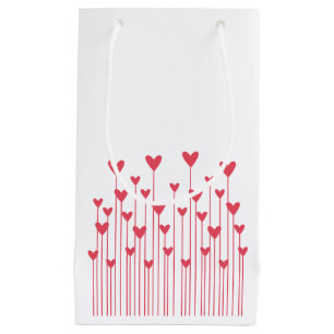 Sacola Para Presentes Pequena O coração floresce o saco do presente - vermelho