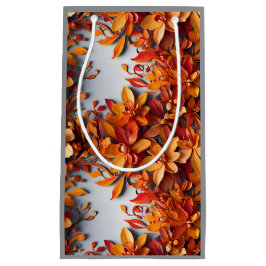 Sacola Para Presentes Pequena O Design de Padrão Floral Laranja