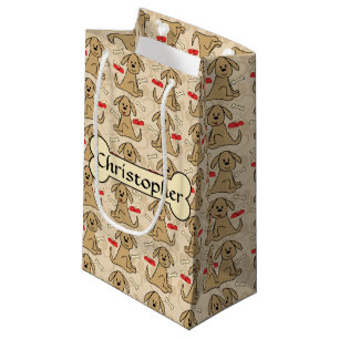 Sacola Para Presentes Pequena O design gráfico de cão de filhote de cachorro d
