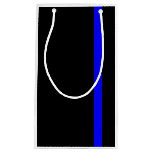 Sacola Para Presentes Pequena O Estilo Vertical da Linha Azul-Fino Simbólico