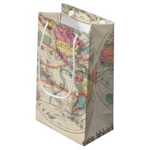Sacola Para Presentes Pequena O mapa do atlas de mundo com correntes e ventos de