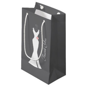 Sacola Para Presentes Pequena O palhaço branco elegante na Cinza - Na moda Obrig