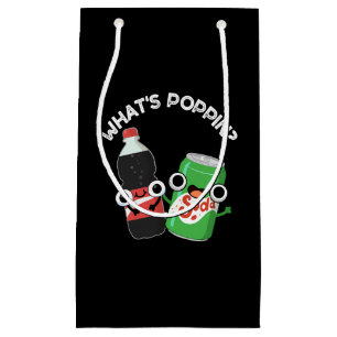 Sacola Para Presentes Pequena O que é Poppin Funny Soda Pop Pun Dark BG