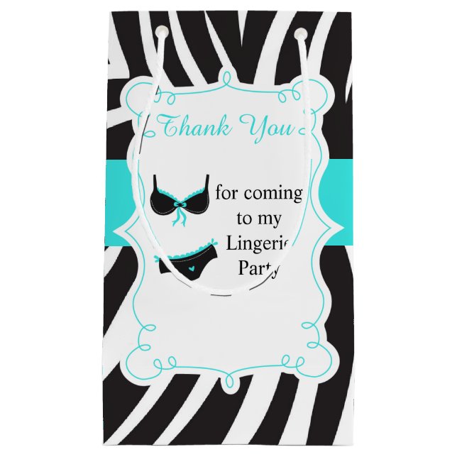 Sacola Para Presentes Pequena Obrigada pela Festa de Lingerie (Frente)