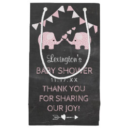 Sacola Para Presentes Pequena Obrigado gêmeo do chá de fraldas dos elefantes