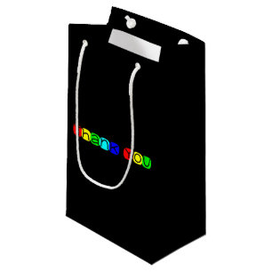 Sacola Para Presentes Pequena Obrigado nas cores arco-íris 434