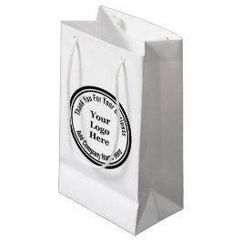 Sacola Para Presentes Pequena Obrigado pelo nome de sua empresa Logotipo branco