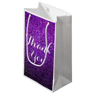 Sacola Para Presentes Pequena Obrigado que roxo do brilho você ensaca