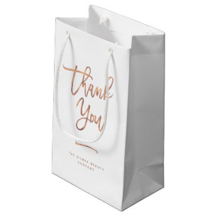 Sacola Para Presentes Pequena Obrigado Rosa Dourado Saco de compras personaliza