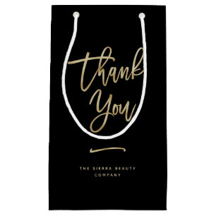 Sacola Para Presentes Pequena Obrigado Saco de compras personalizado Dourado Fa