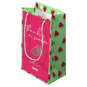 Sacola Para Presentes Pequena Obrigados a Melon Watermelon primeiro aniversario