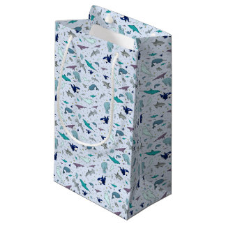 Sacola Para Presentes Pequena Oceano em azul