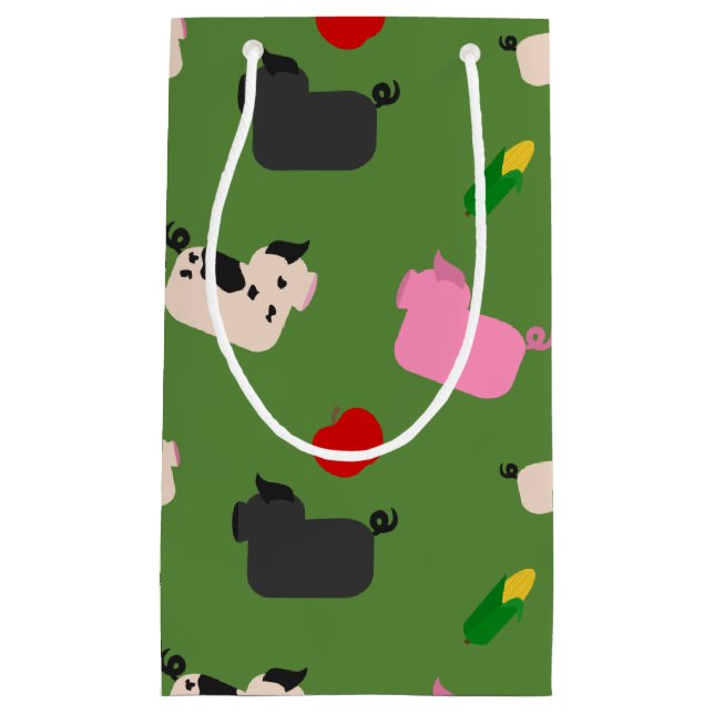 Sacola Para Presentes Pequena Oink Oink Aqui (Frente)