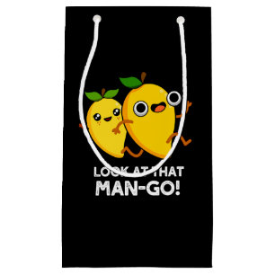 Sacola Para Presentes Pequena Olha Aquele Homem Vai Engraçada Fruta Pun Dark BG